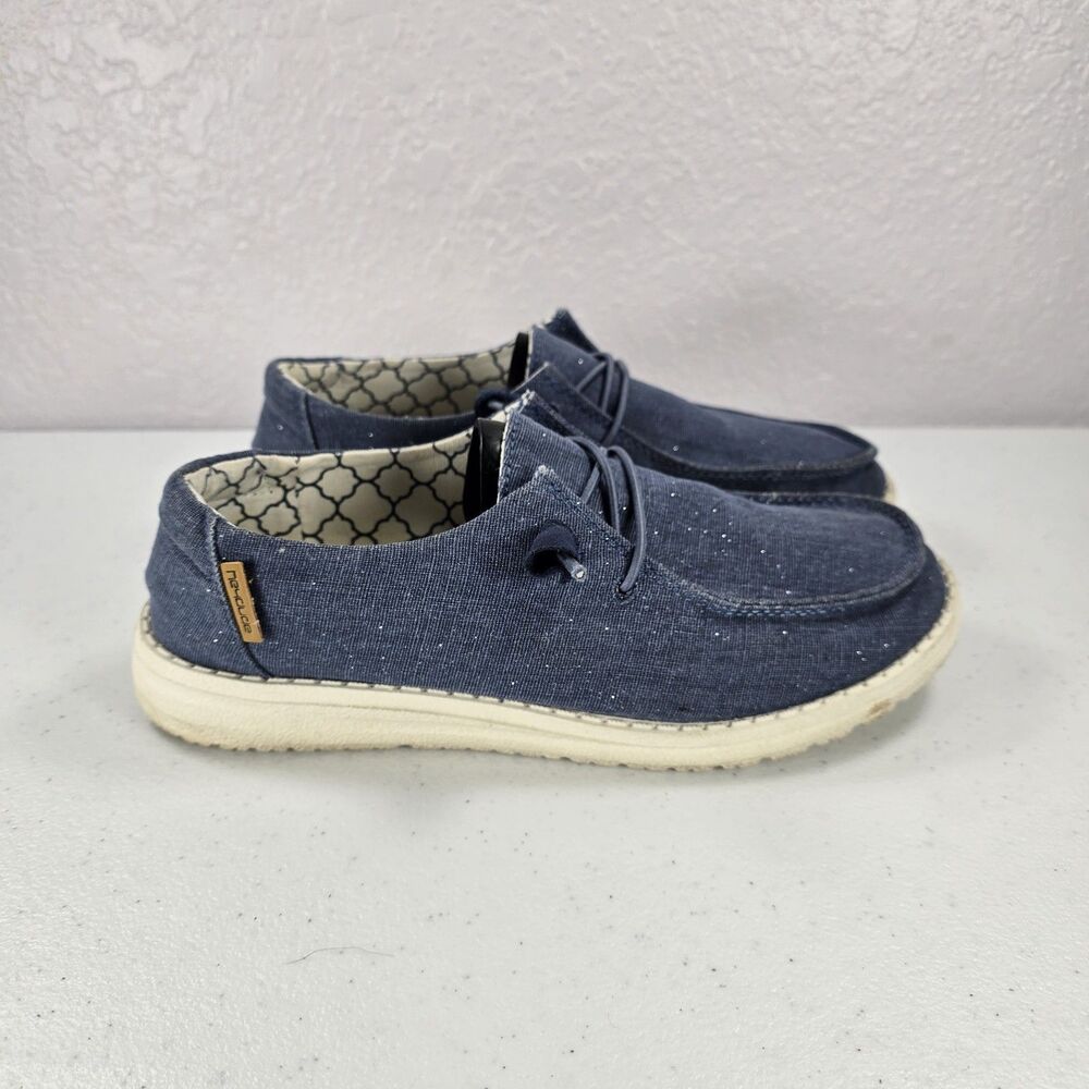 Hey Dude Sneakers Womens 7 Wendy Sparkling Denim Blue Shoes